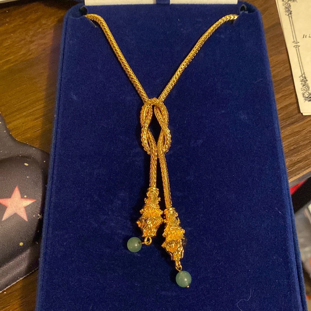 Camrose and Kross Jacqueline Kennedy Love Knot Lion Necklace